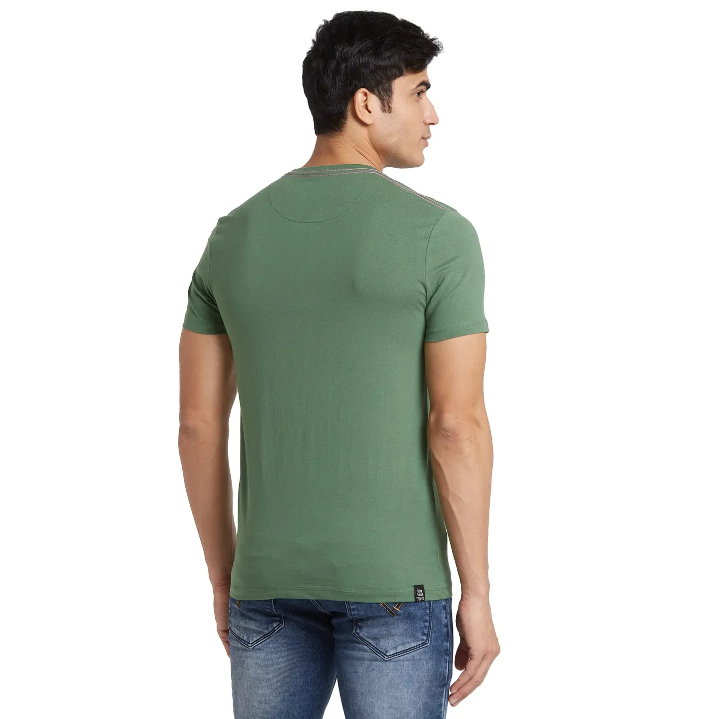 Green Regular Fit Men's Short Sleeves T-Shirt by Being Human Clothing - Image 3