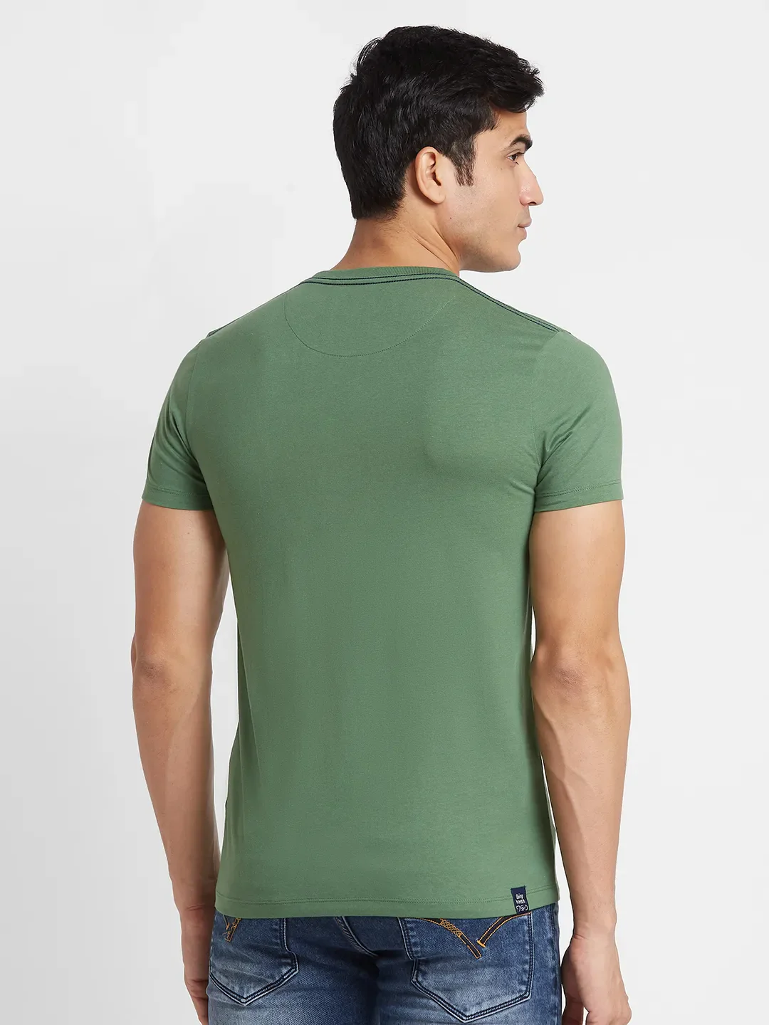 Green Regular Fit Round Neck Men's T-Shirt by Being Human Clothing - Image 3