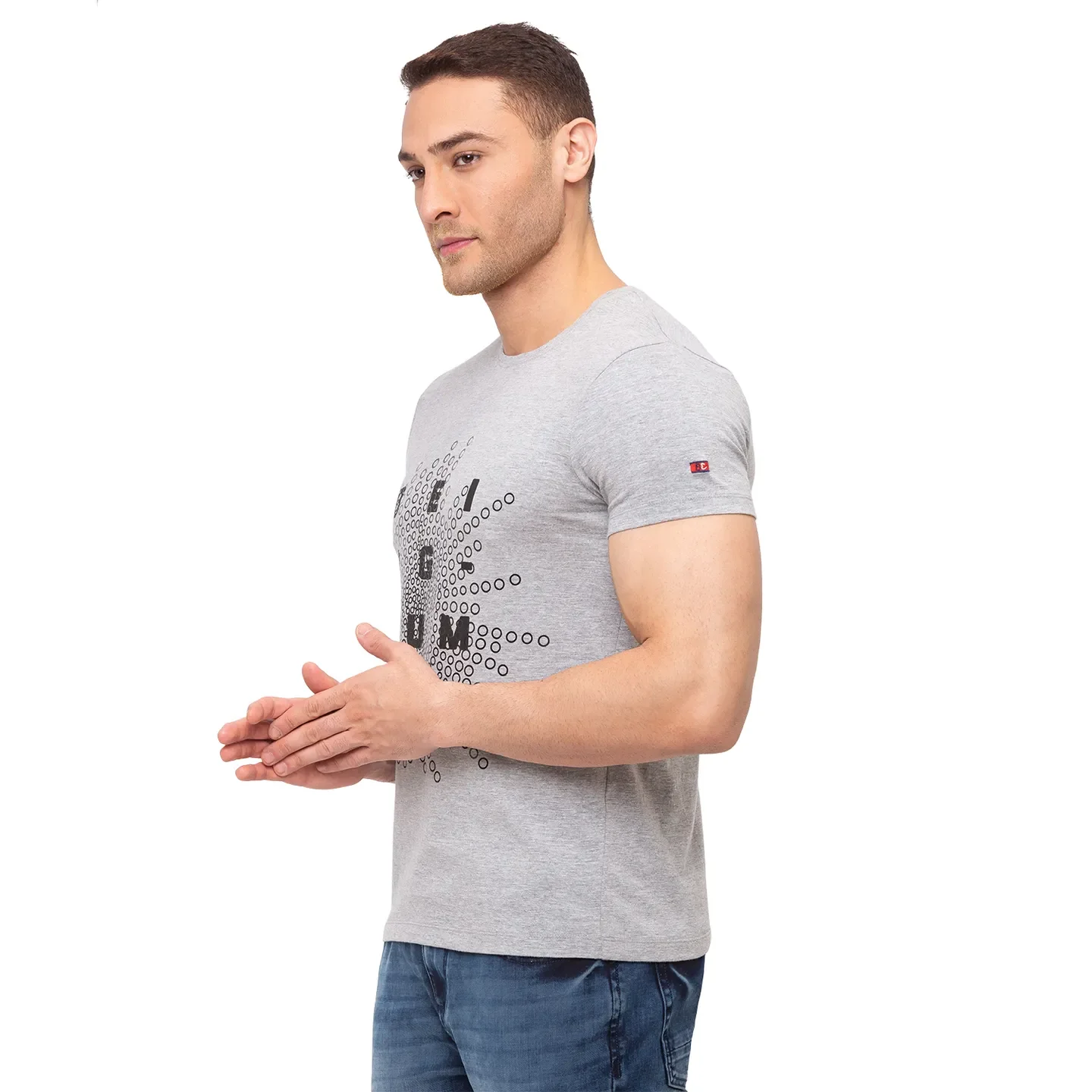 Grey Regular Fit Men's Short Sleeves T-Shirt by Being Human Clothing - Image 2