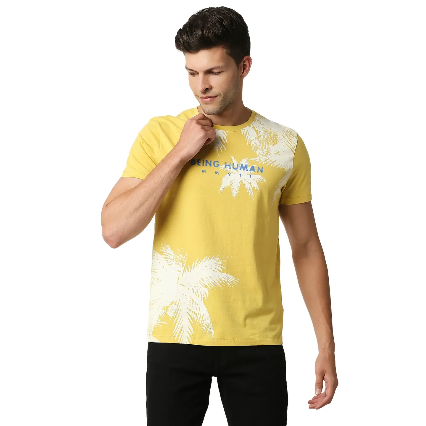 Brown Regular Fit Men's Short Sleeves T-Shirt by Being Human Clothing