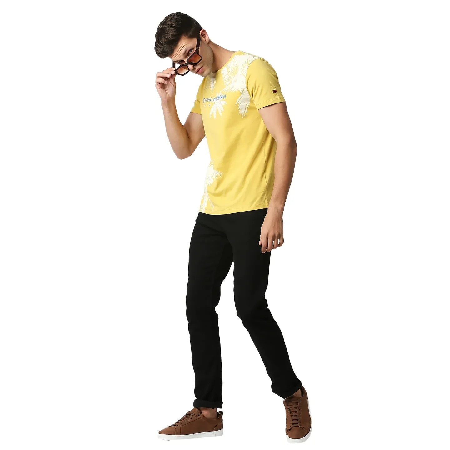 Brown Regular Fit Men's Short Sleeves T-Shirt by Being Human Clothing - Image 6