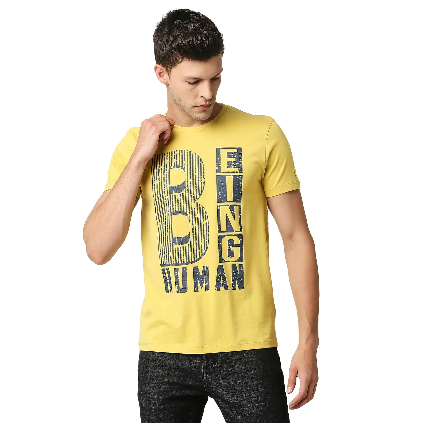 Brown Regular Fit Men's Short Sleeves T-Shirt by Being Human Clothing