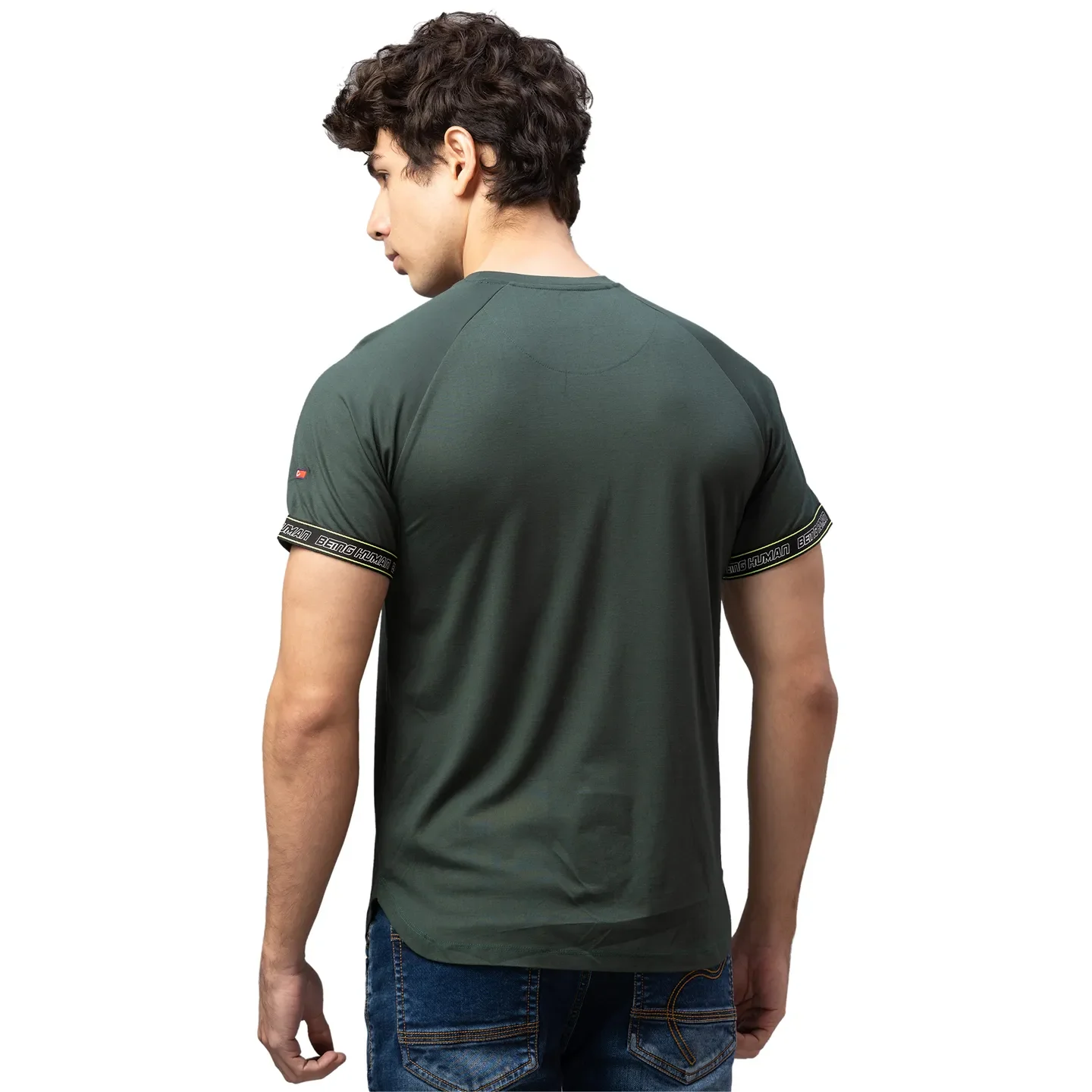 Red Regular Fit Men's Short Sleeves T-Shirt by Being Human Clothing - Image 3