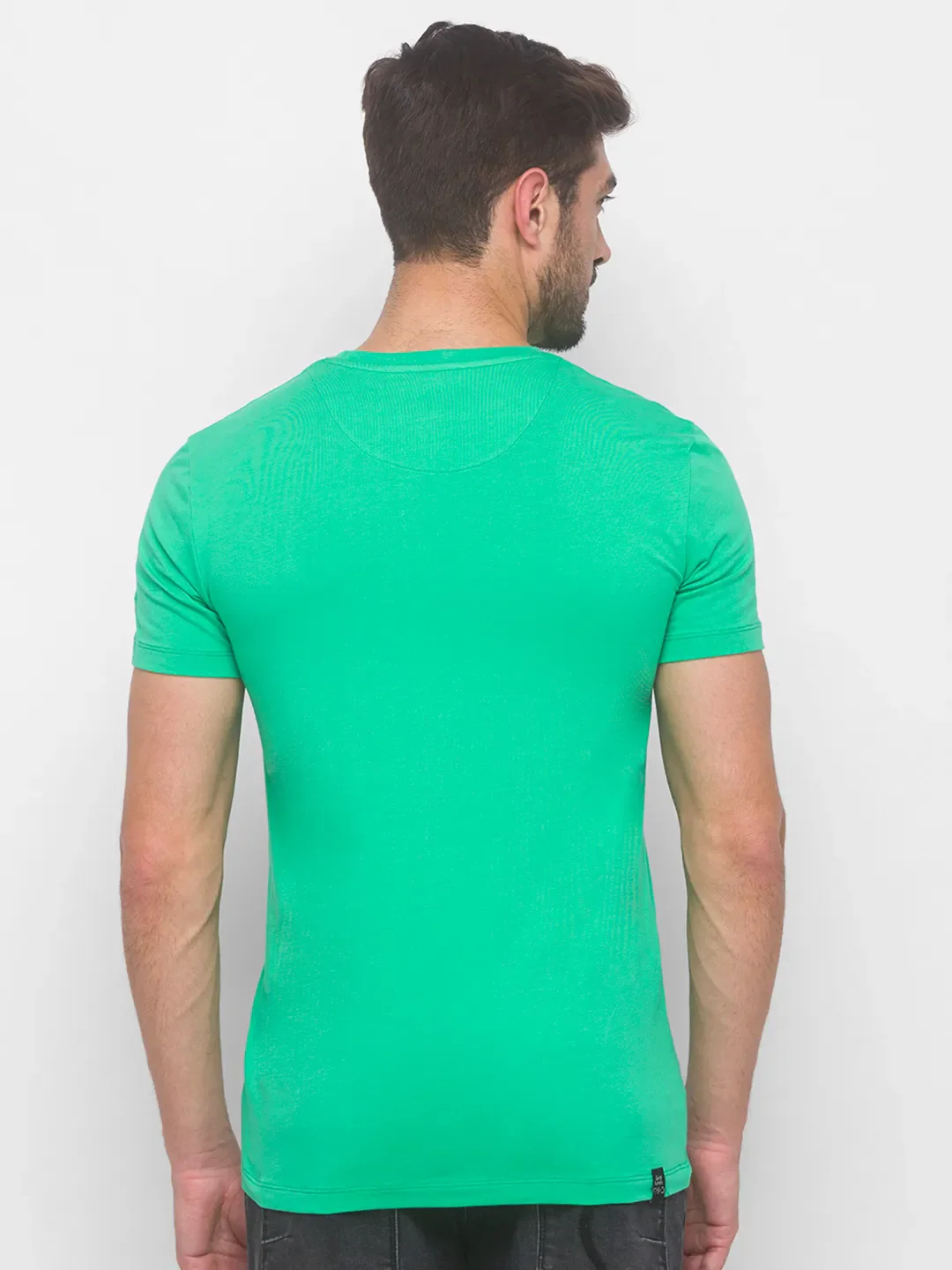 Bean Green Regular Fit Round Neck Men's T-Shirt by Being Human Clothing - Image 3