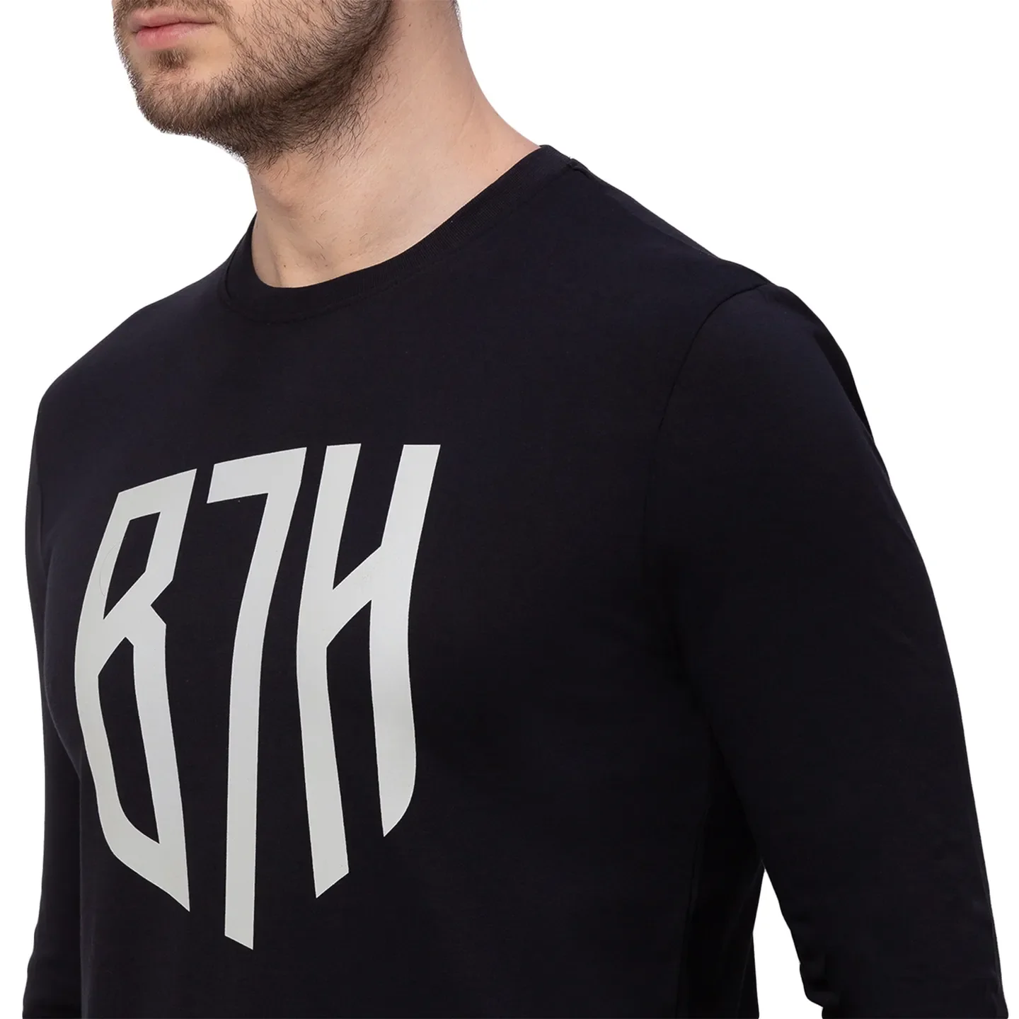 Black Regular Fit Men's Long Sleeves T-Shirt by Being Human Clothing - Image 4