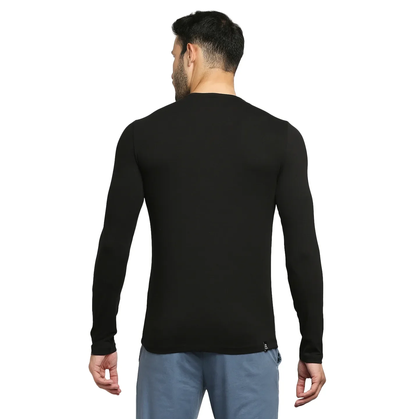 Black Regular Fit Men's Long Sleeves T-Shirt by Being Human Clothing - Image 4