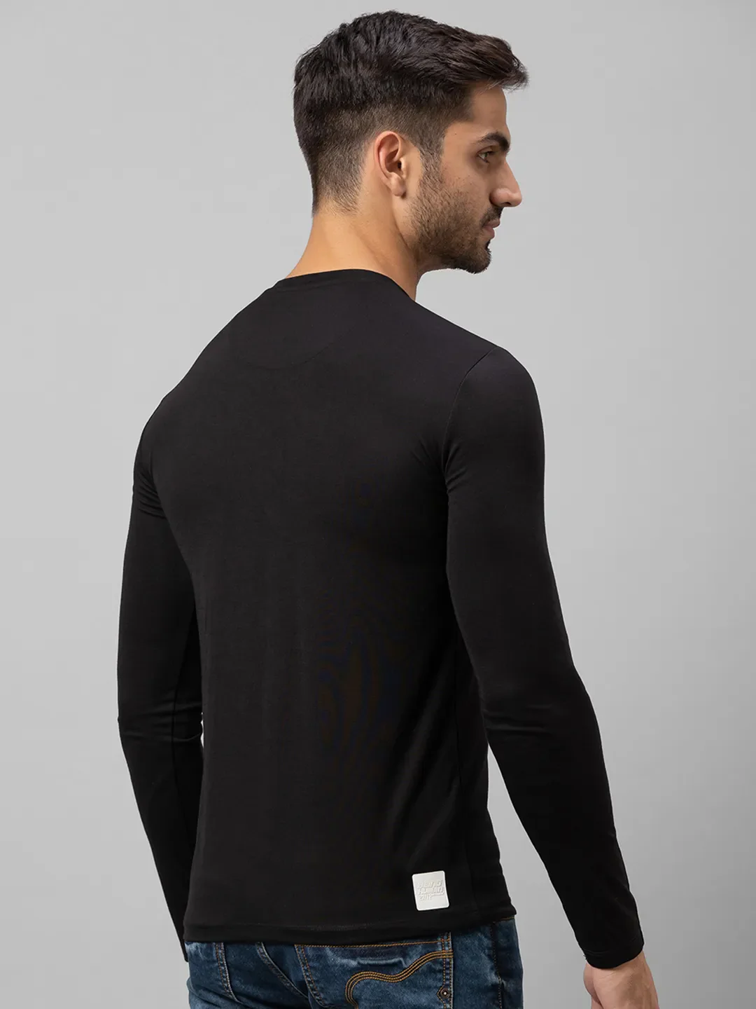 Black Regular Fit Men's Long Sleeves T-Shirt by Being Human Clothing - Image 3