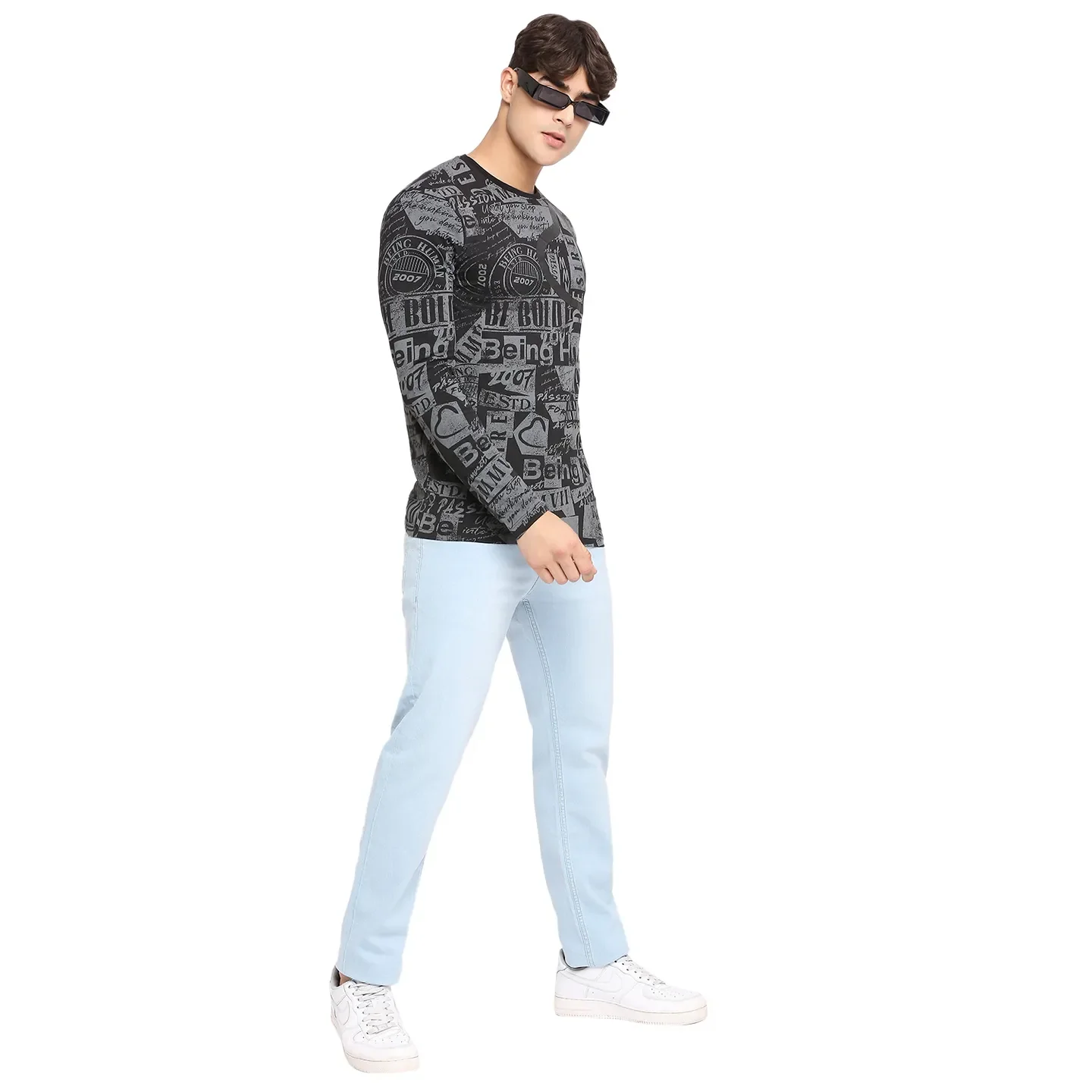 Black Regular Fit Men's Long Sleeves T-Shirt by Being Human Clothing - Image 6