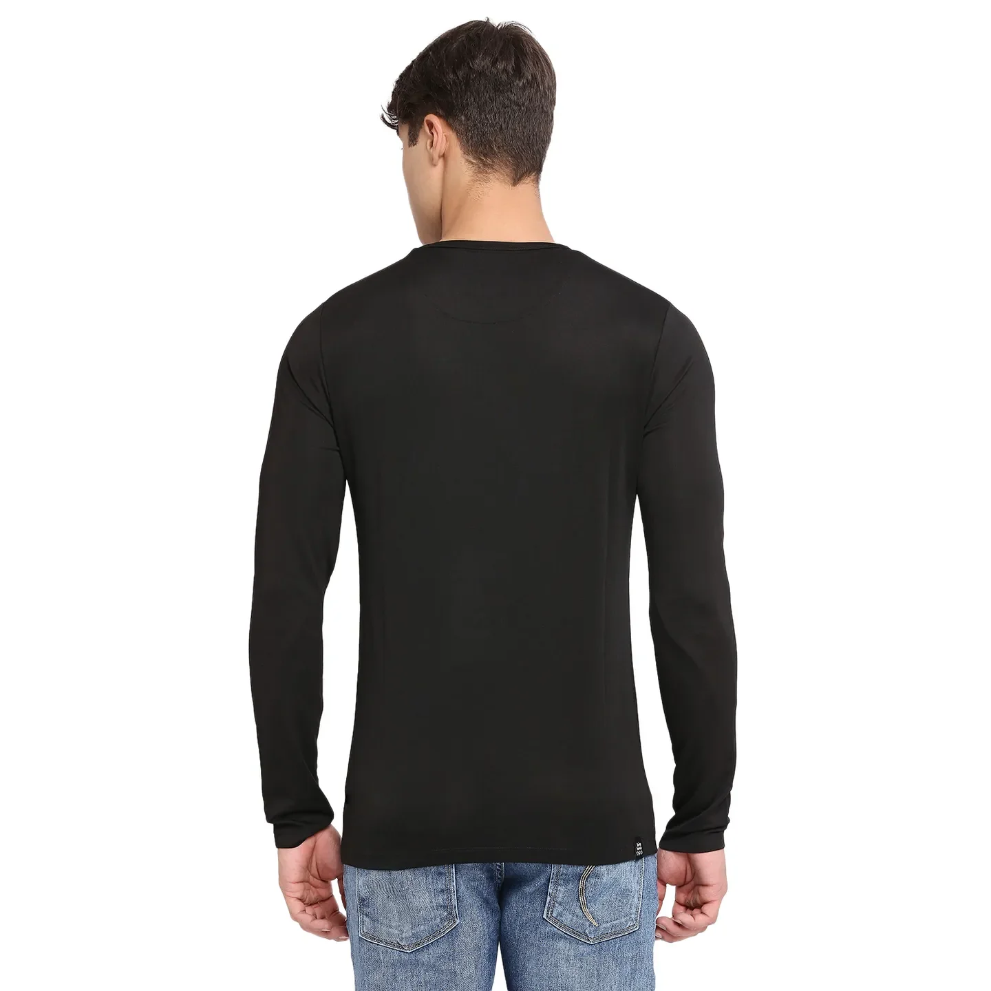 Black Regular Fit Men's Long Sleeves T-Shirt by Being Human Clothing - Image 4
