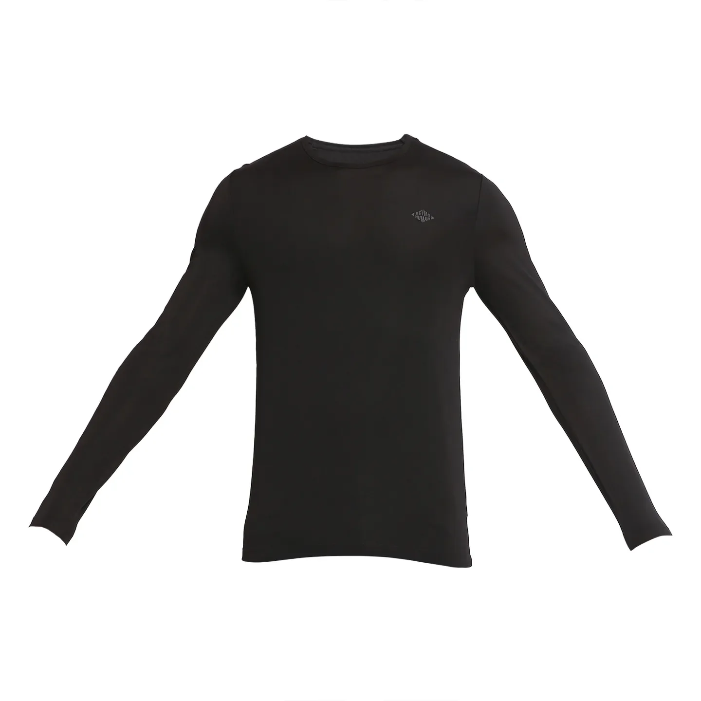 Black Regular Fit Men's Long Sleeves T-Shirt by Being Human Clothing - Image 7