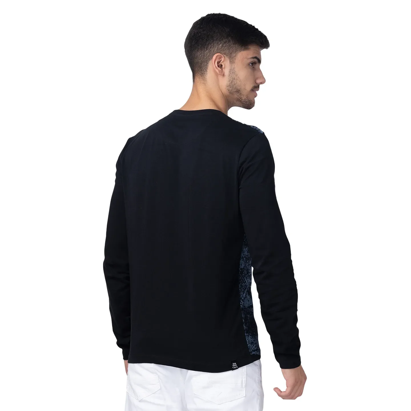 Black Regular Fit Men's Long Sleeves T-Shirt by Being Human Clothing - Image 3
