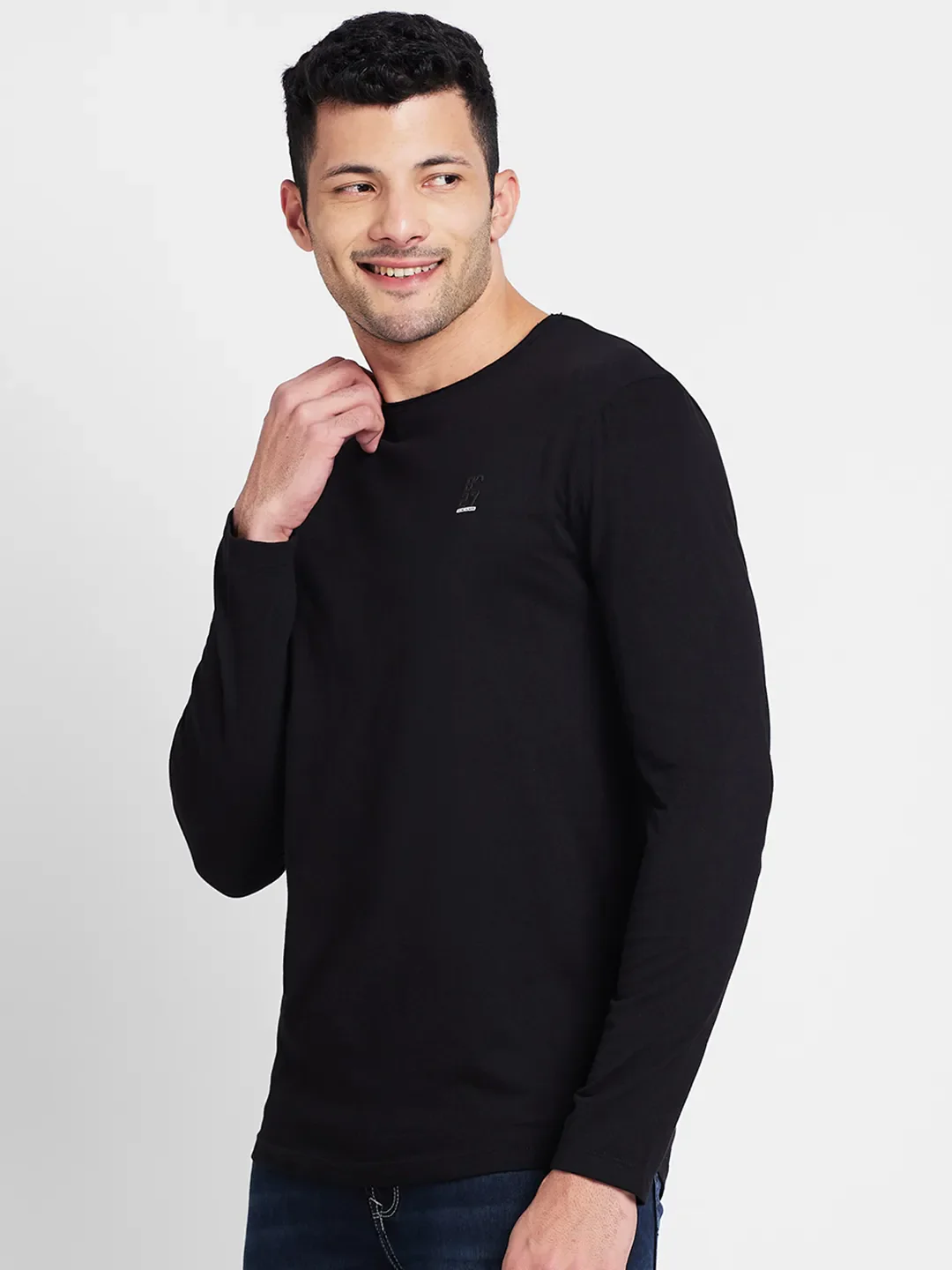 Black Regular Fit Round Neck Men's T-Shirt by Being Human Clothing - Image 4