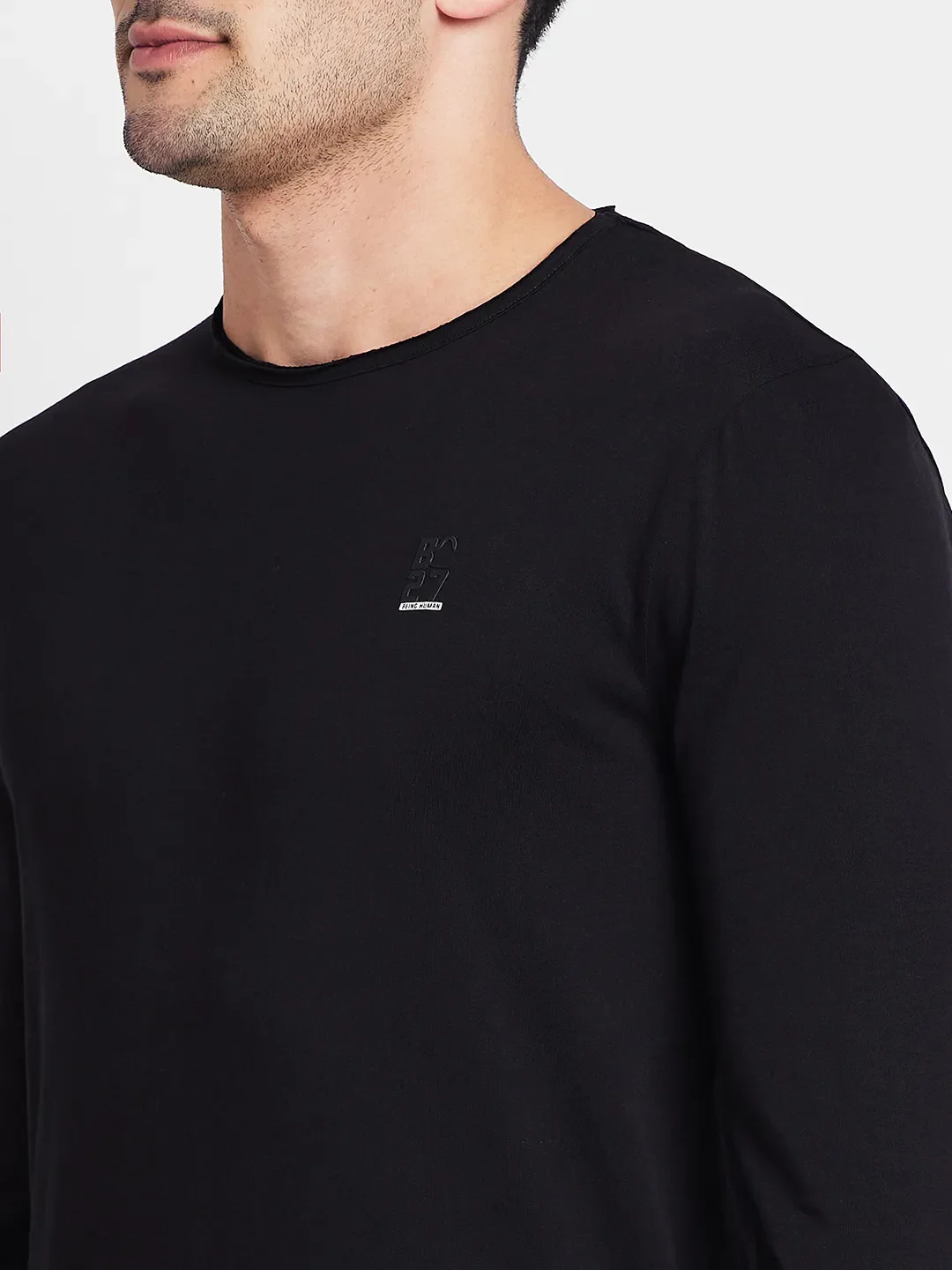 Black Regular Fit Round Neck Men's T-Shirt by Being Human Clothing - Image 5