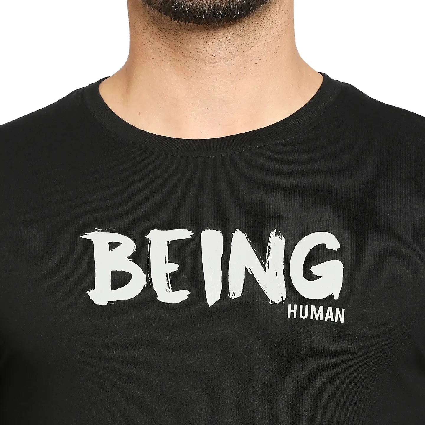 Black Regular Fit Men's Long Sleeves T-Shirt by Being Human Clothing - Image 2