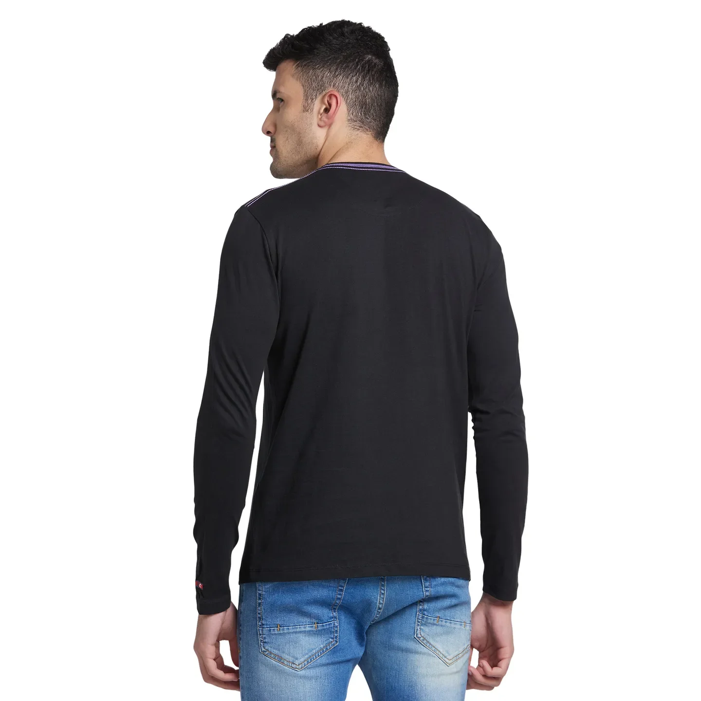 Black Regular Fit Round Neck Men's T-Shirt by Being Human Clothing - Image 3