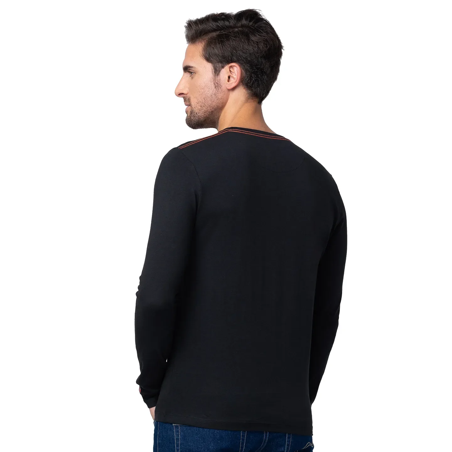 Black Regular Fit Men's Long Sleeves T-Shirt by Being Human Clothing - Image 3