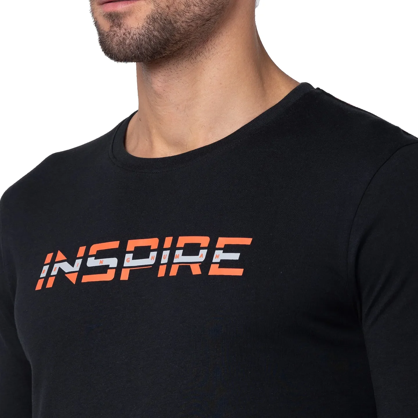 Black Regular Fit Men's Long Sleeves T-Shirt by Being Human Clothing - Image 4
