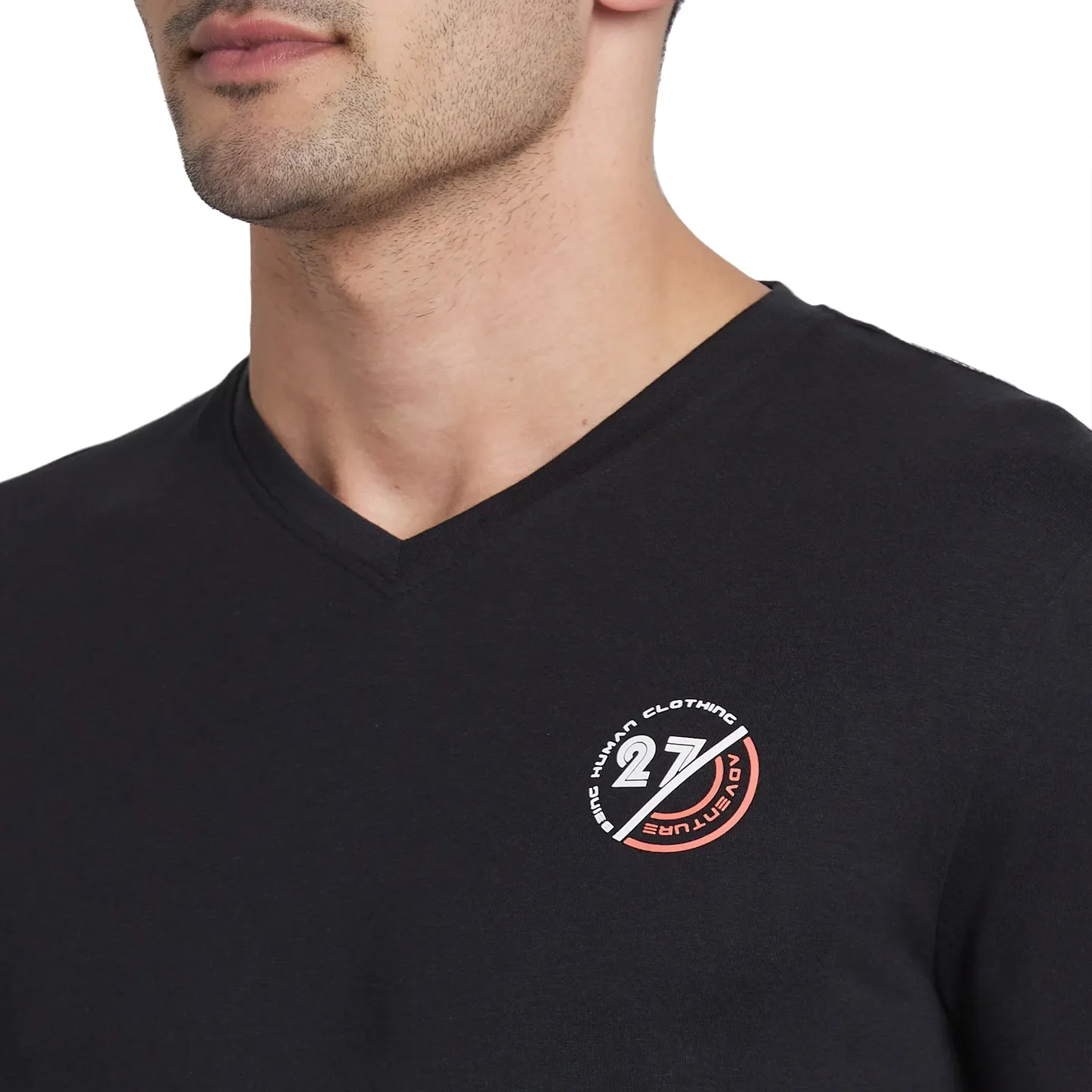 Black Regular Fit Men's Long Sleeves T-Shirt by Being Human Clothing - Image 4