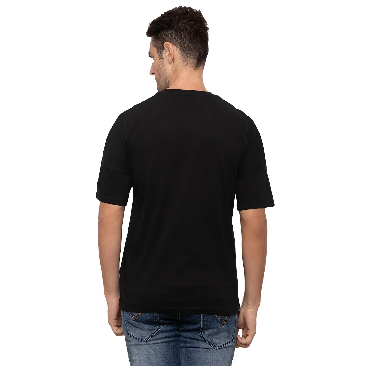 Black Regular Fit Men's Short Sleeves T-Shirt by Being Human Clothing - Image 3