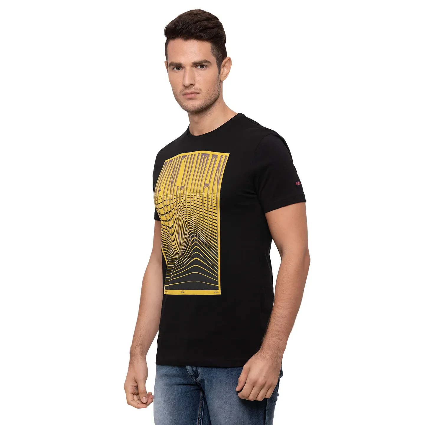Black Regular Fit Men's Short Sleeves T-Shirt by Being Human Clothing - Image 2