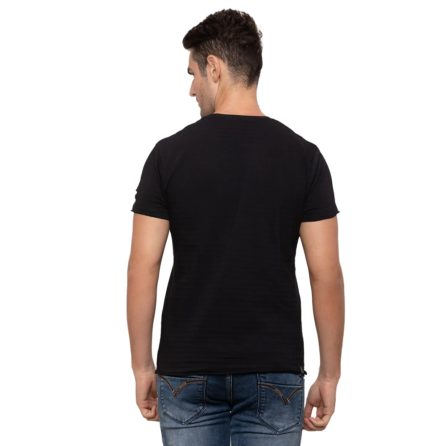 Black Regular Fit Men's Short Sleeves T-Shirt by Being Human Clothing - Image 3