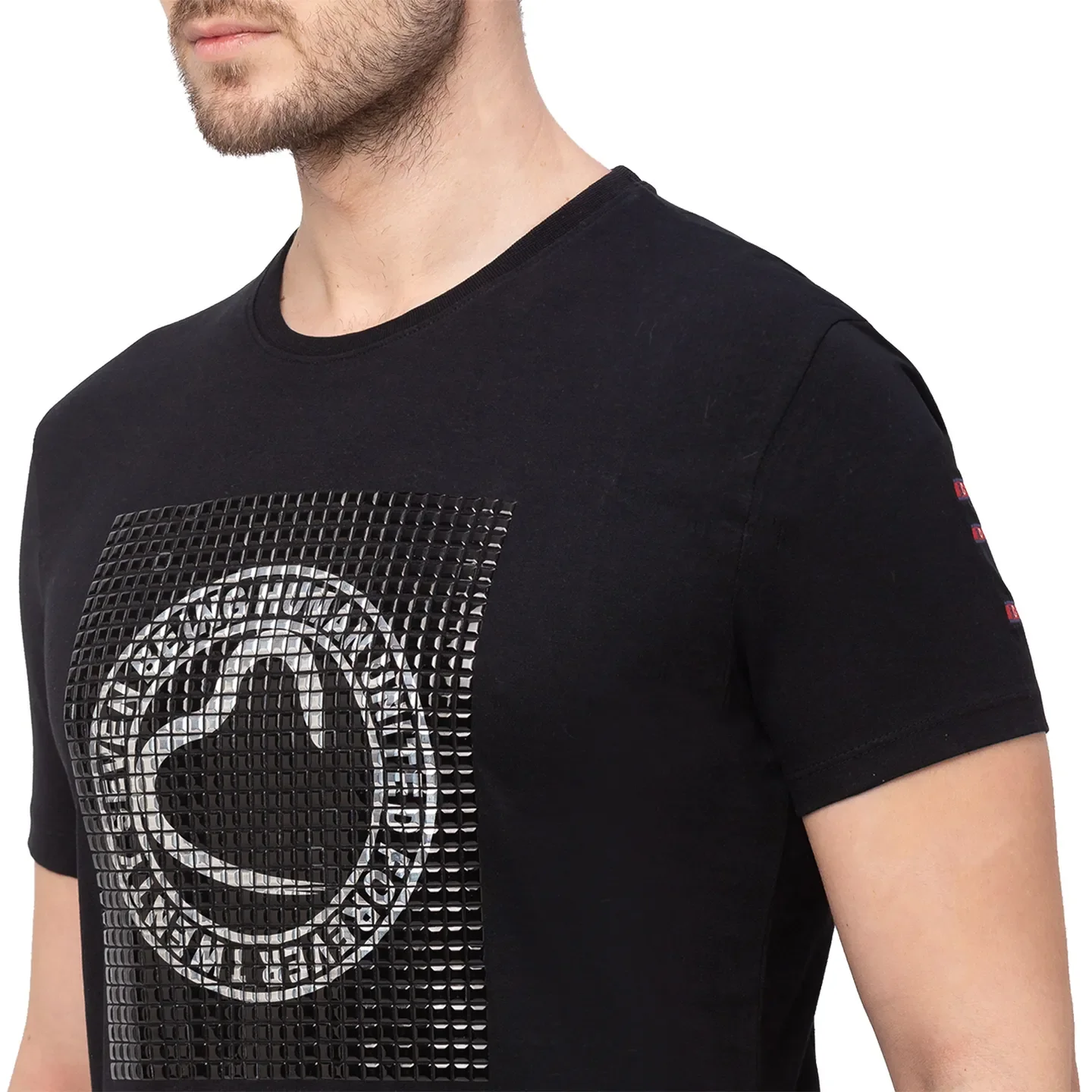 Black Regular Fit Men's Short Sleeves T-Shirt by Being Human Clothing - Image 4