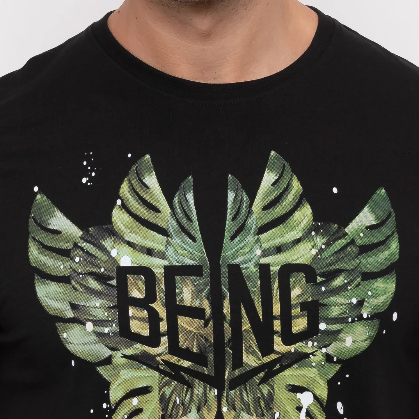 Black Regular Fit Men's Short Sleeves T-Shirt by Being Human Clothing - Image 4
