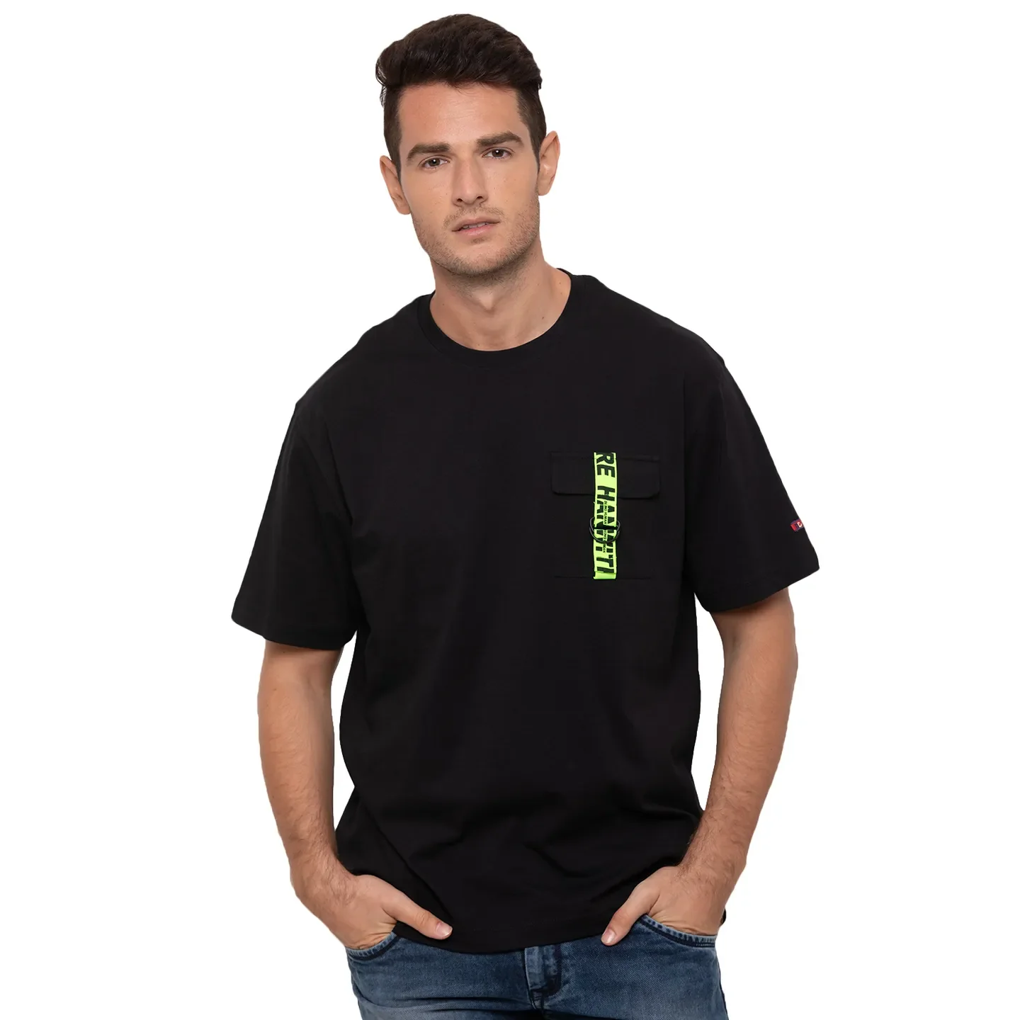 Black Regular Fit Men's T-Shirt by Being Human Clothing