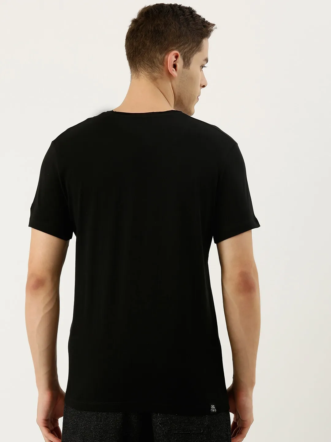 Black Regular Fit Men's Short Sleeves T-Shirt by Being Human Clothing - Image 3
