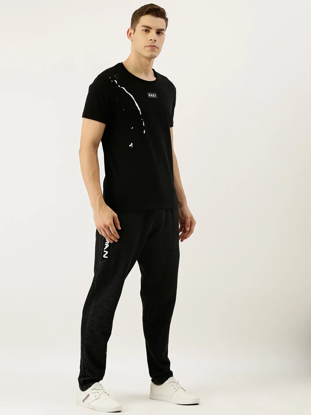Black Regular Fit Men's Short Sleeves T-Shirt by Being Human Clothing - Image 5