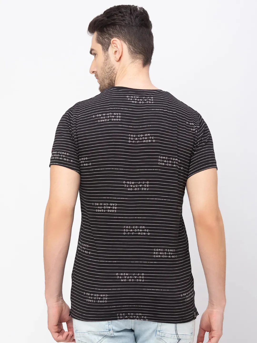 Black Regular Fit Men's Short Sleeves T-Shirt by Being Human Clothing - Image 2