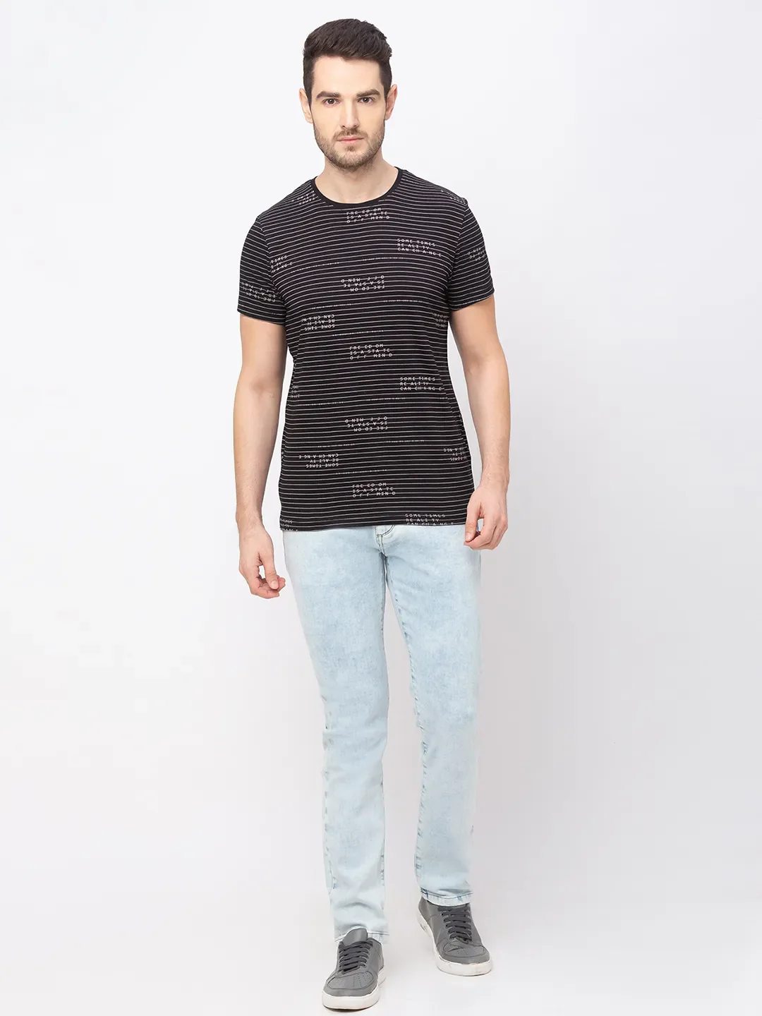 Black Regular Fit Men's Short Sleeves T-Shirt by Being Human Clothing - Image 6