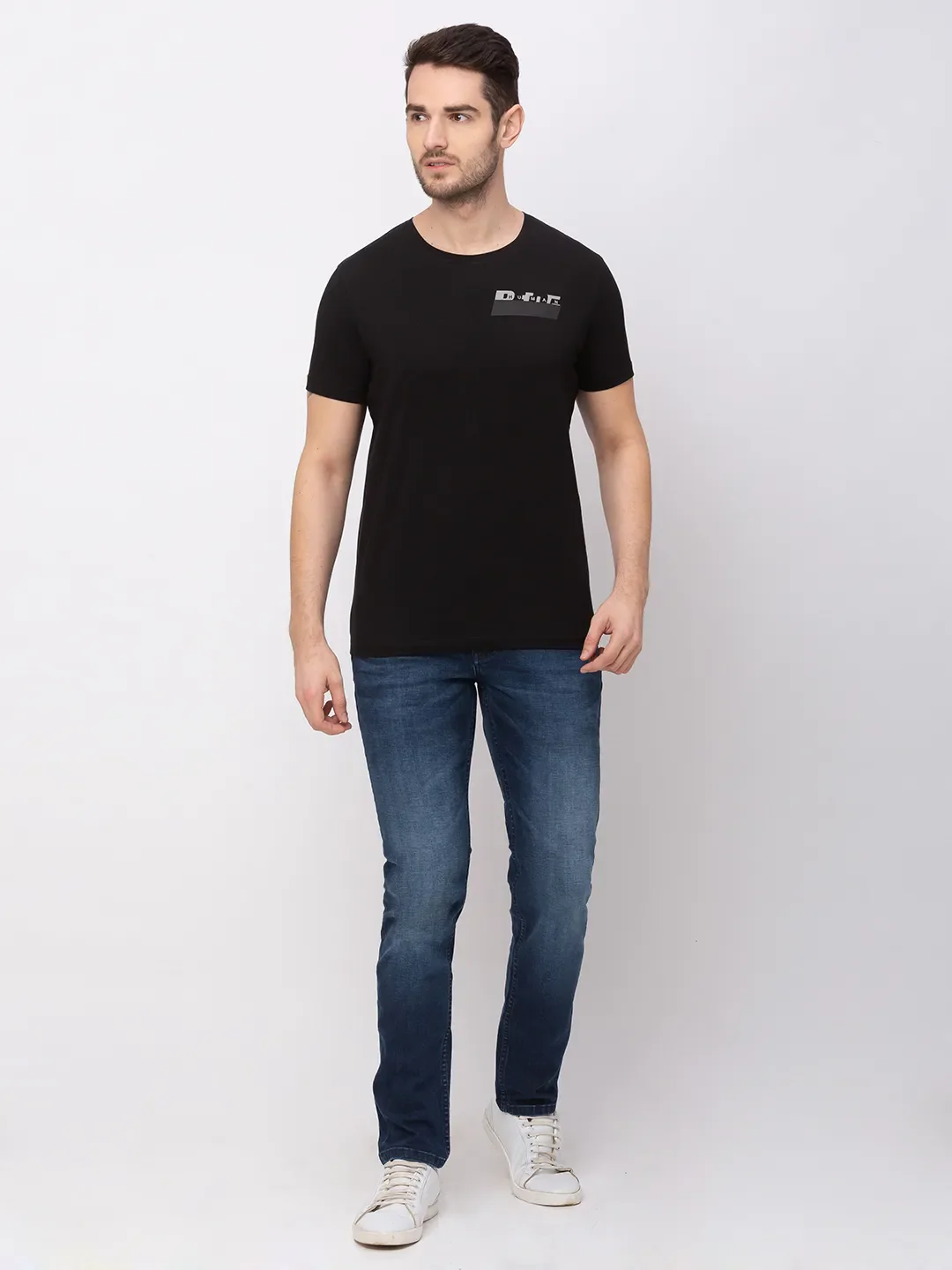 Black Regular Fit Men's Short Sleeves T-Shirt by Being Human Clothing - Image 6