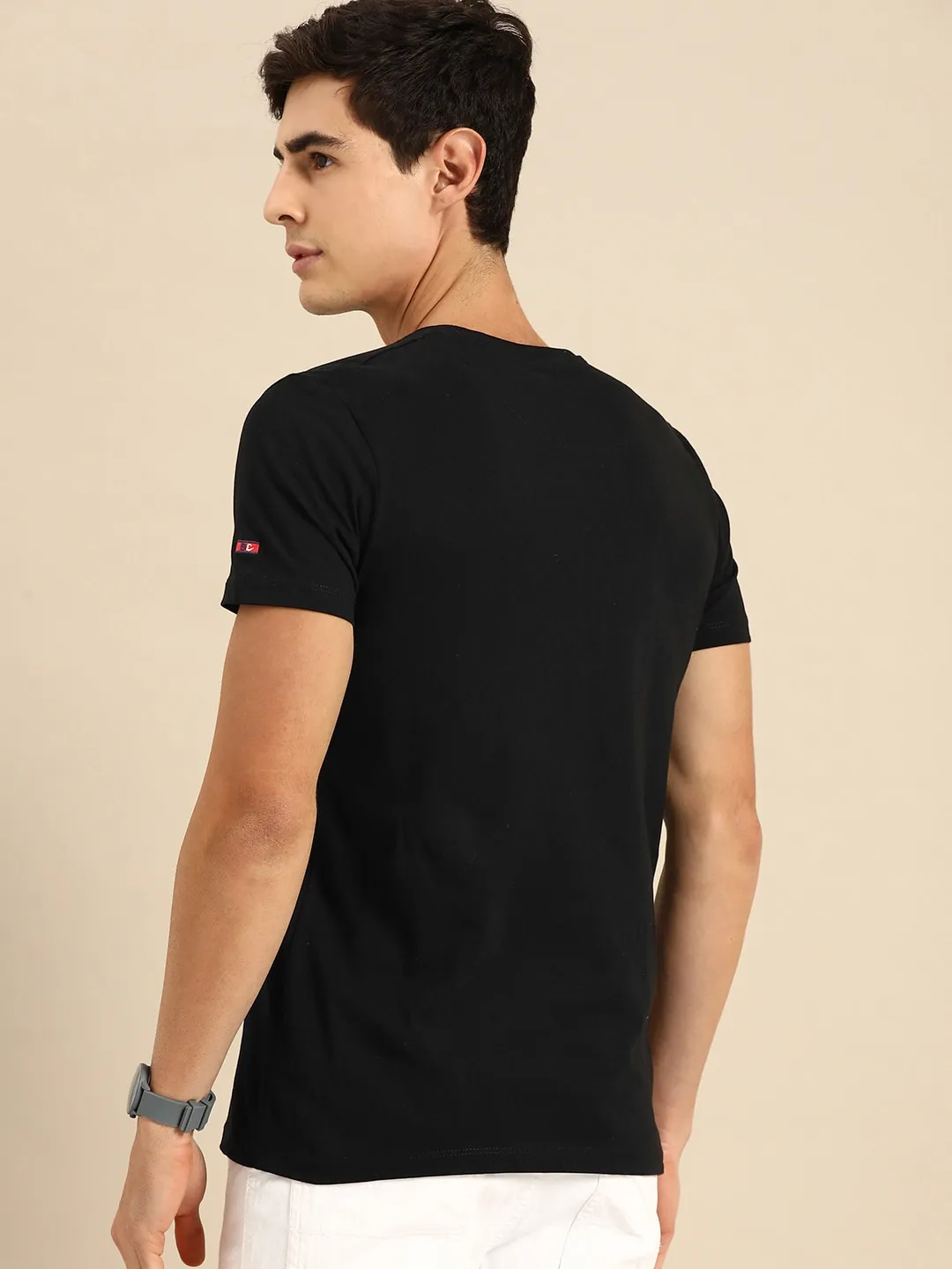 Black Regular Fit Men's Short Sleeves T-Shirt by Being Human Clothing - Image 4