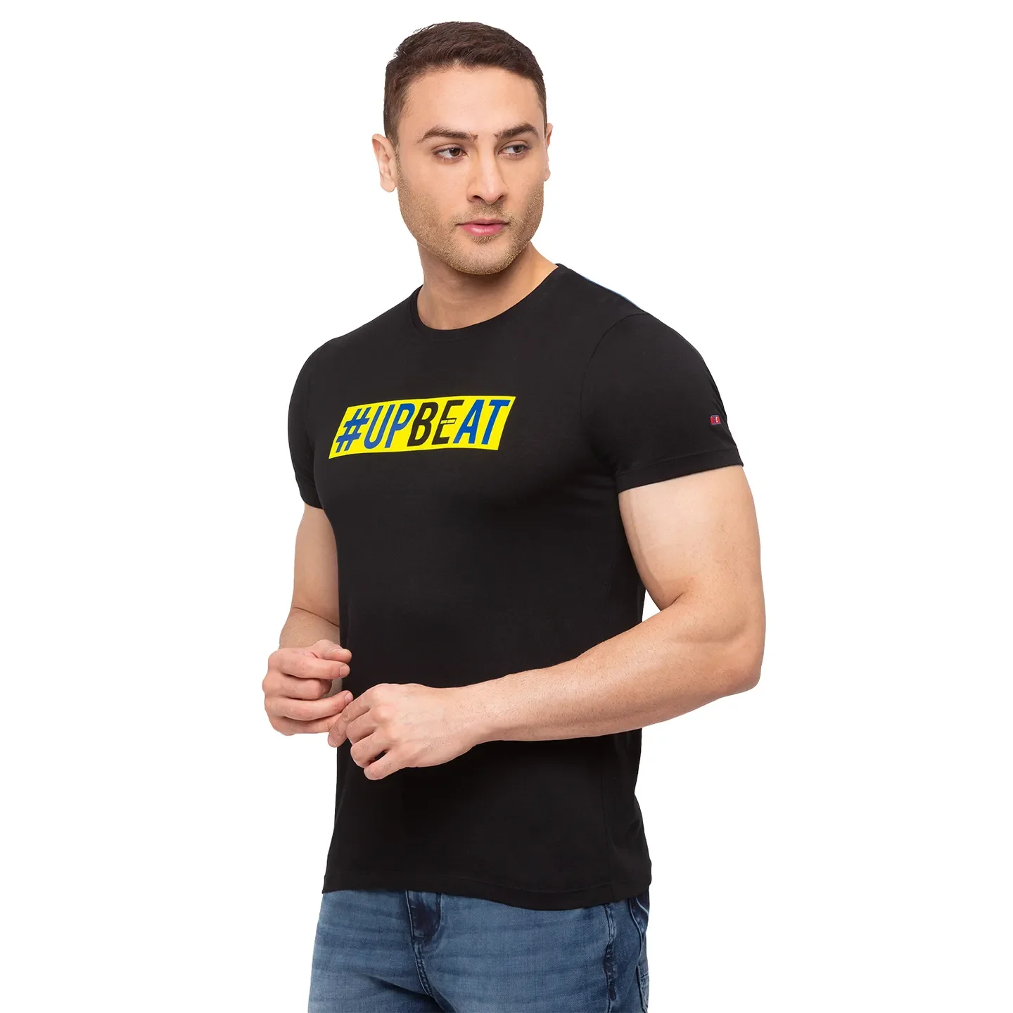 Black Regular Fit Men's Short Sleeves T-Shirt by Being Human Clothing - Image 2