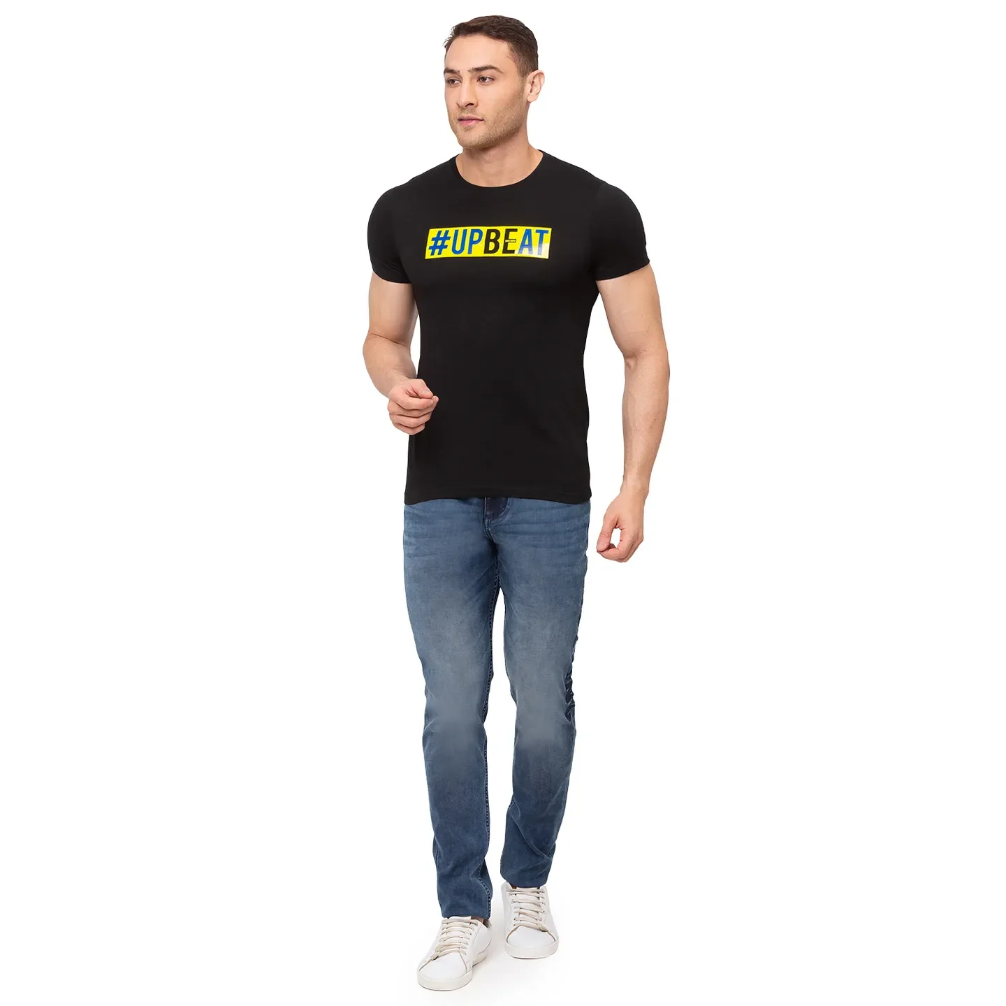 Black Regular Fit Men's Short Sleeves T-Shirt by Being Human Clothing - Image 5
