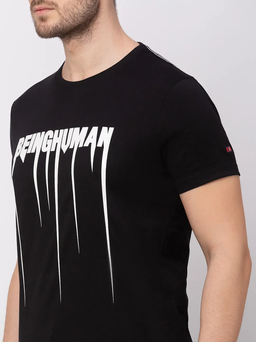 Black Regular Fit Men's Short Sleeves T-Shirt by Being Human Clothing - Image 4