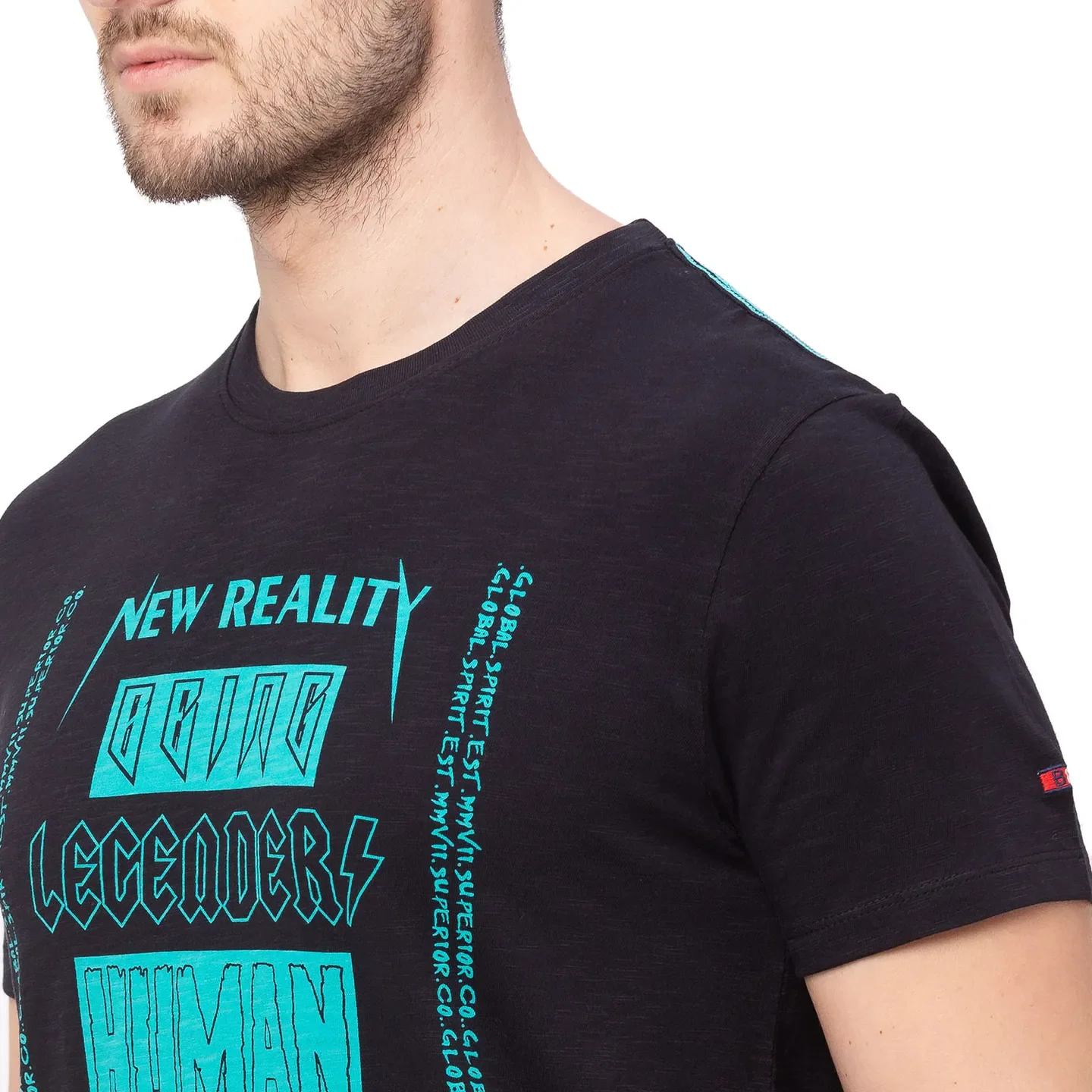 Black Regular Fit Men's Short Sleeves T-Shirt by Being Human Clothing - Image 4