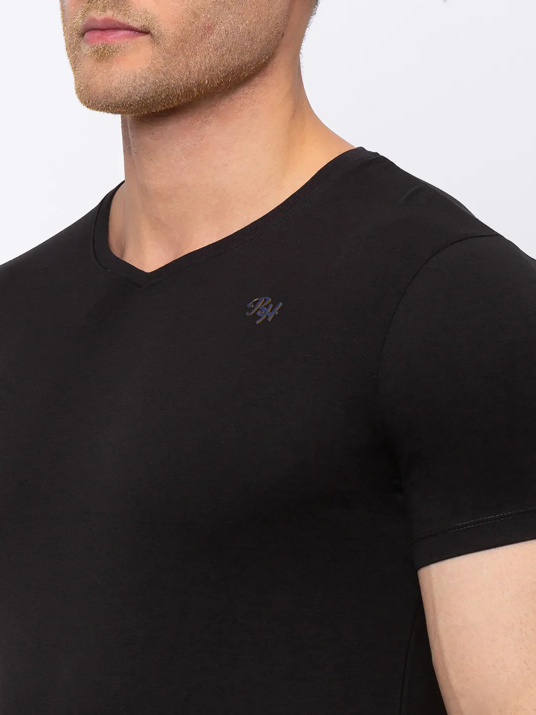 Black Regular Fit Men's Short Sleeves T-Shirt by Being Human Clothing - Image 3