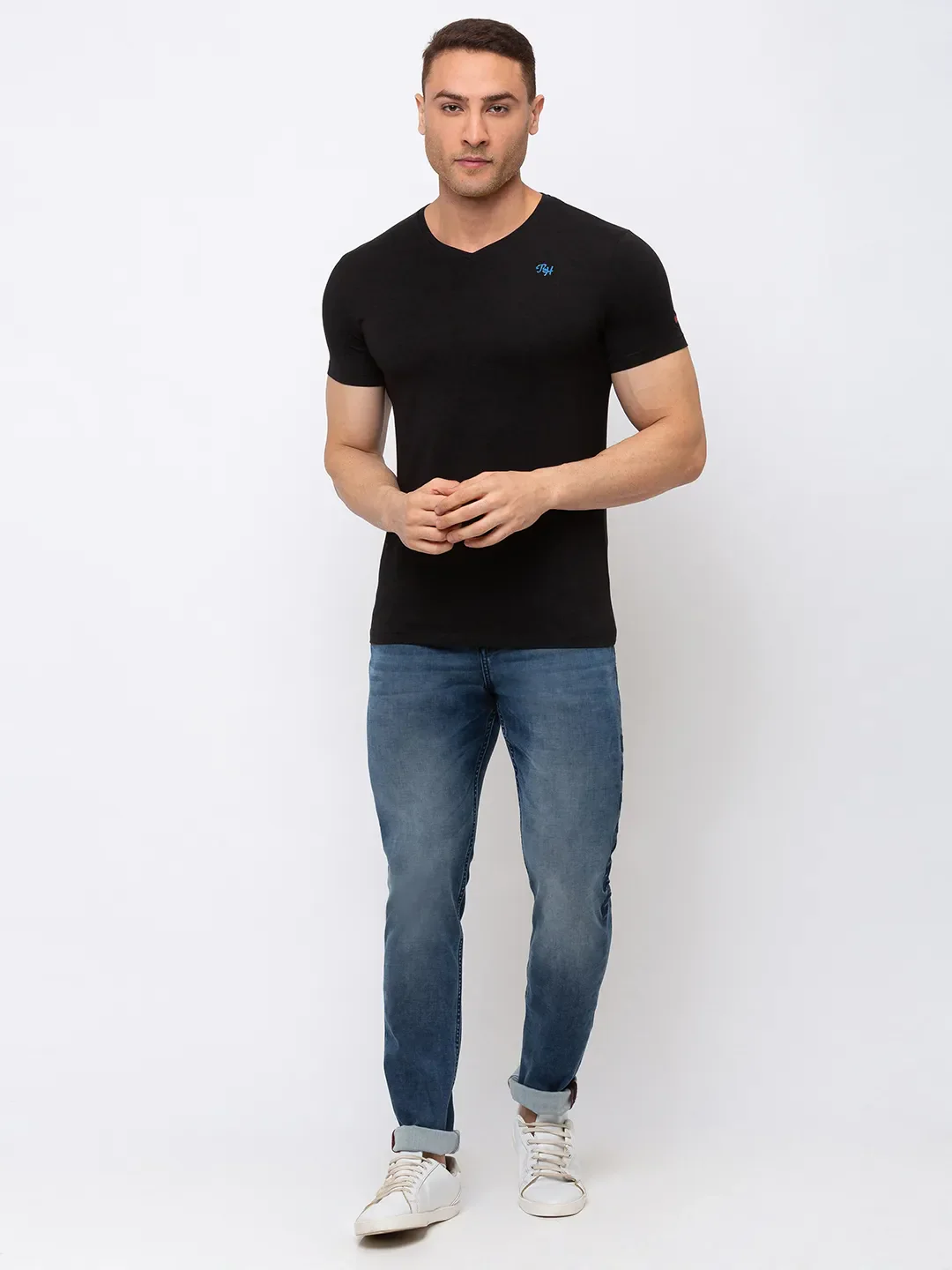 Black Regular Fit Men's Short Sleeves T-Shirt by Being Human Clothing - Image 5