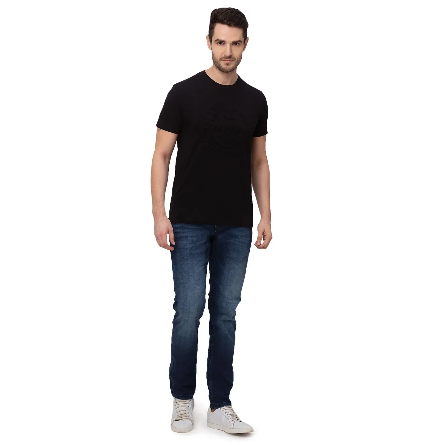 Black Regular Fit Men's Short Sleeves T-Shirt by Being Human Clothing - Image 5