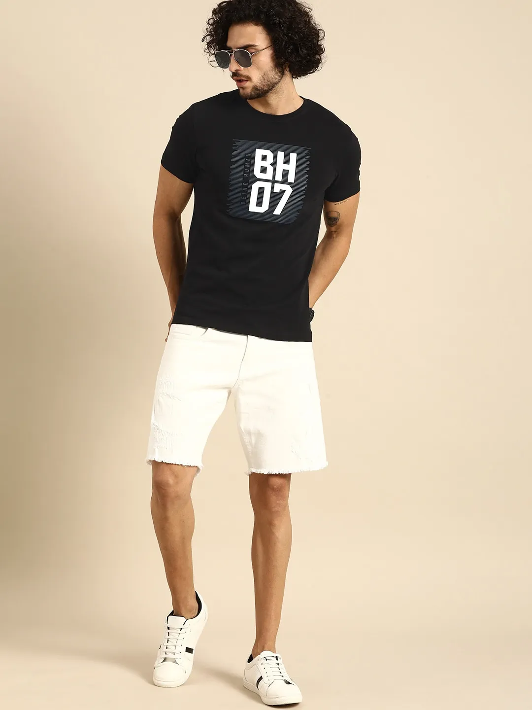 Black Regular Fit Men's Short Sleeves T-Shirt by Being Human Clothing - Image 5