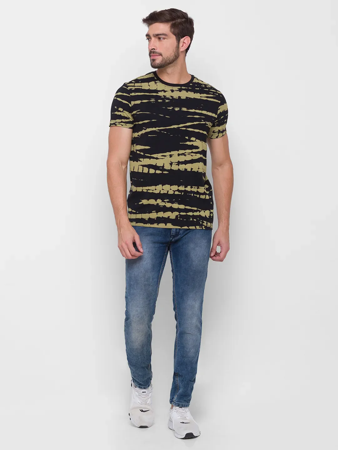 Black Regular Fit Men's Short Sleeves T-Shirt by Being Human Clothing