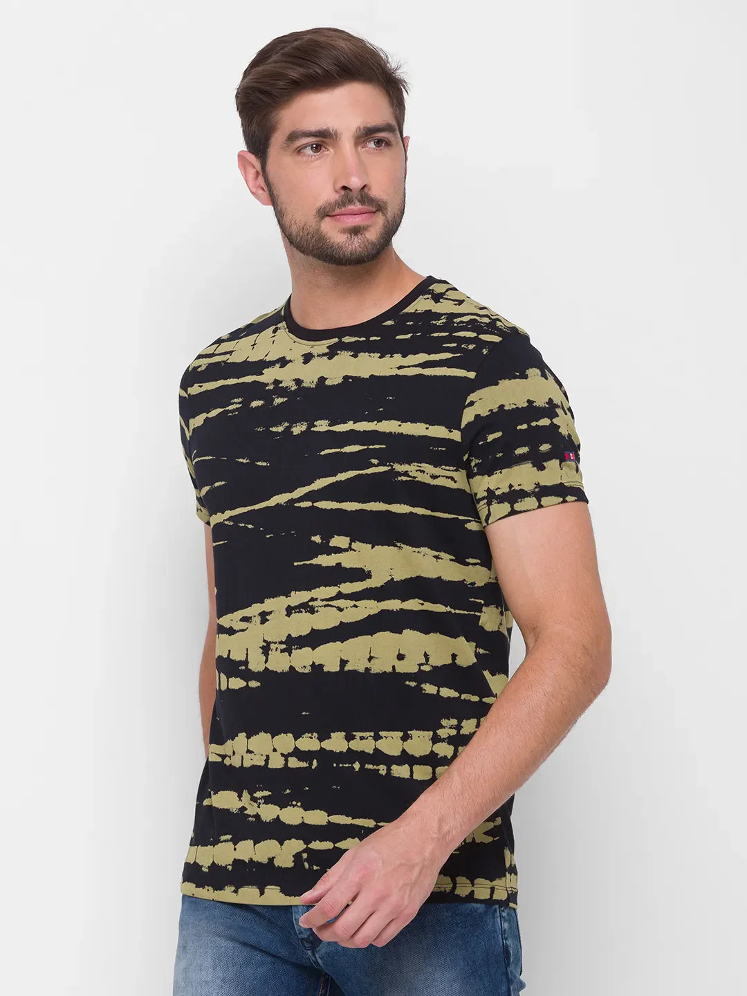 Black Regular Fit Men's Short Sleeves T-Shirt by Being Human Clothing - Image 4