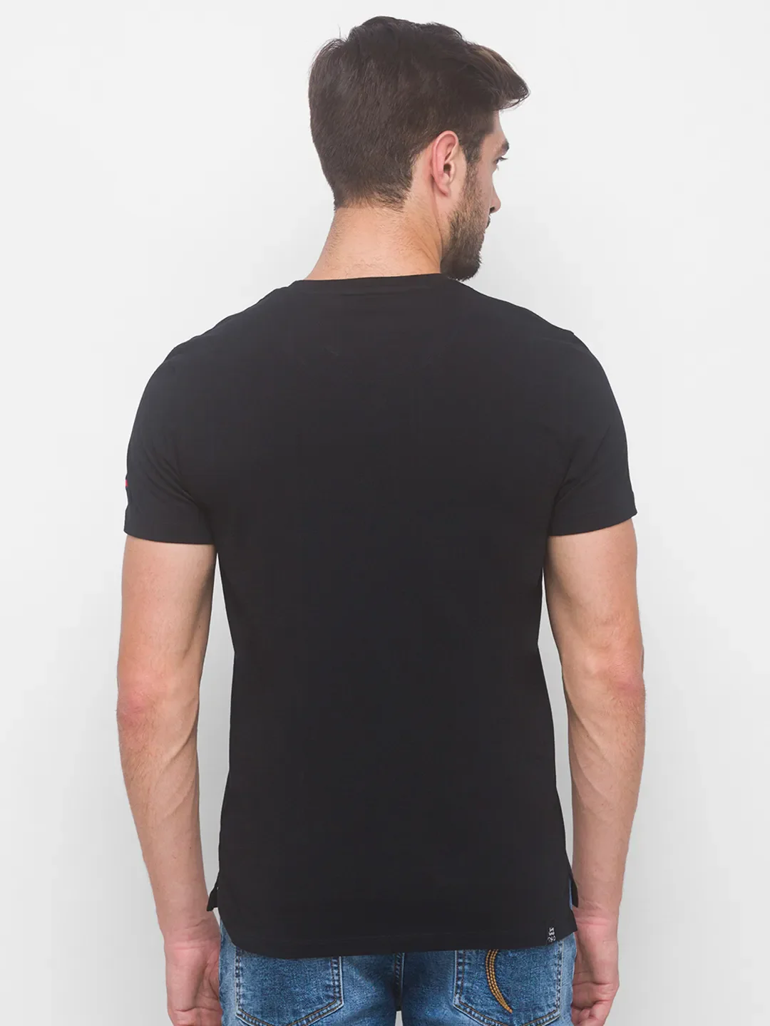 Black Regular Fit Men's Short Sleeves T-Shirt by Being Human Clothing - Image 3