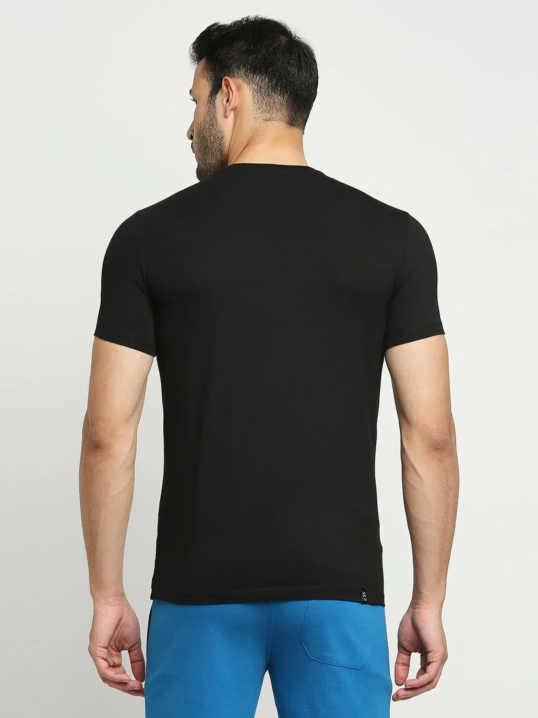 Black Regular Fit Round Neck Men's T-Shirt by Being Human Clothing - Image 3