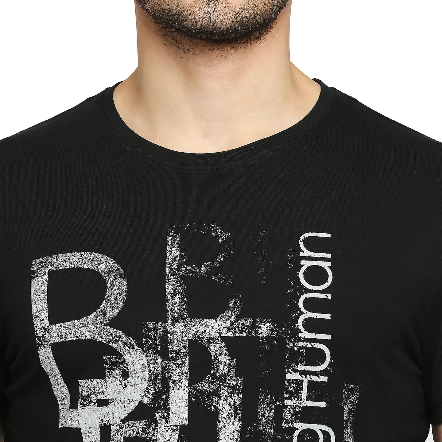 Black Regular Fit Men's Short Sleeves T-Shirt by Being Human Clothing - Image 5
