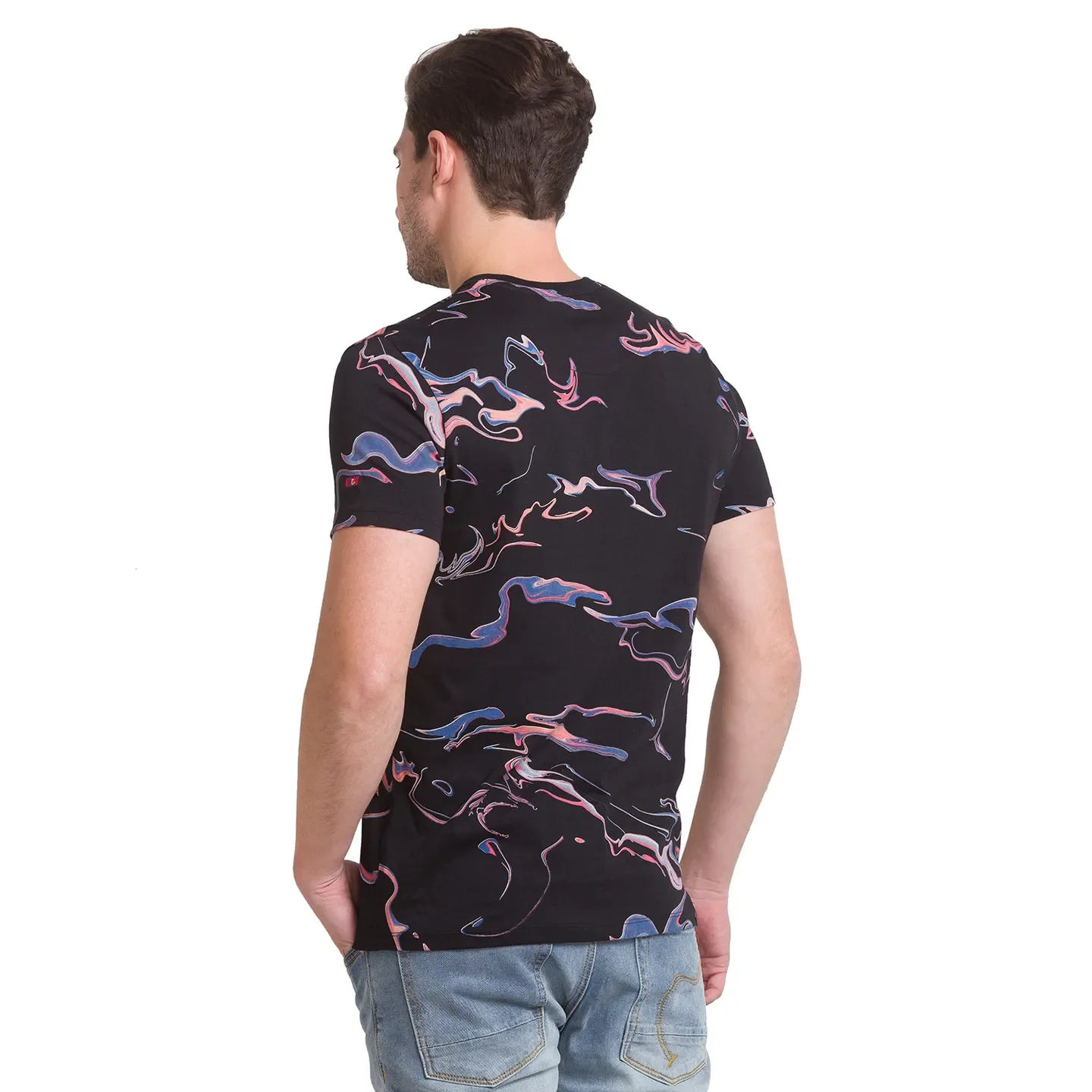 Black Regular Fit Round Neck Men's T-Shirt by Being Human Clothing - Image 5