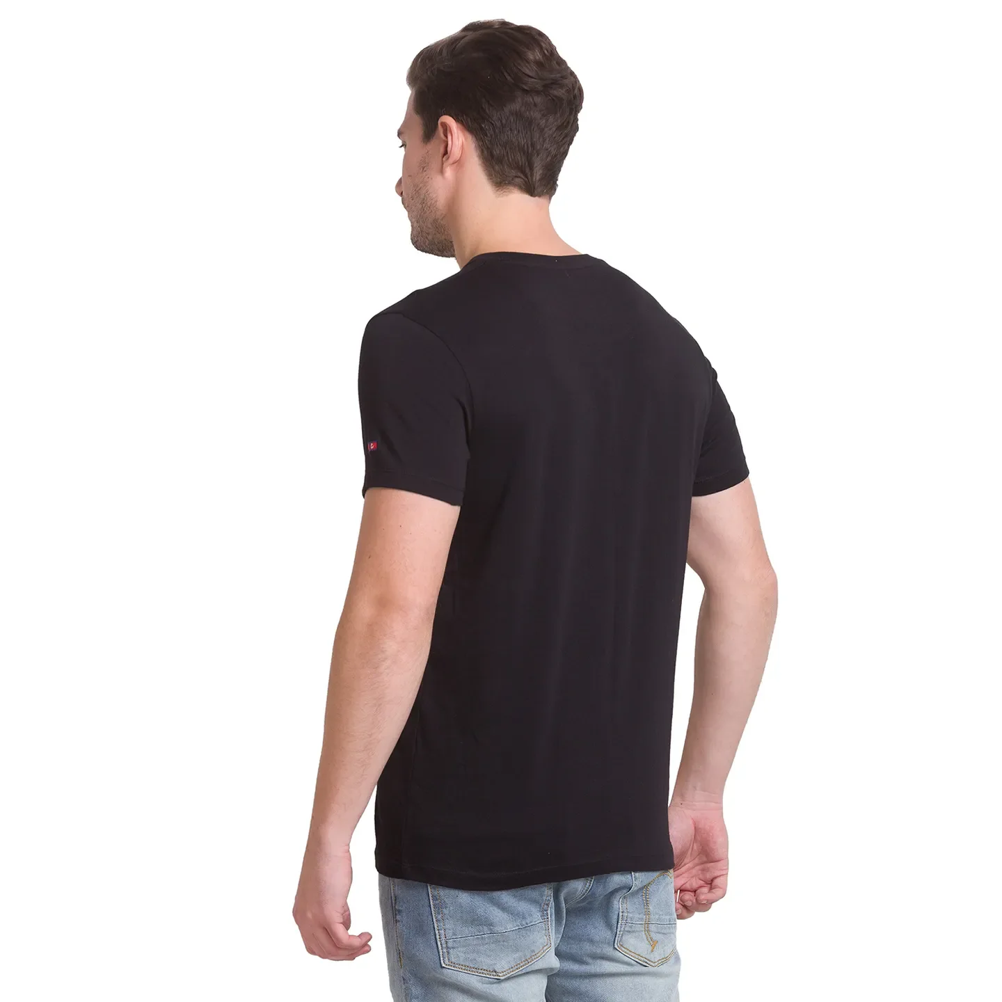Black Regular Fit Men's Short Sleeves T-Shirt by Being Human Clothing - Image 3