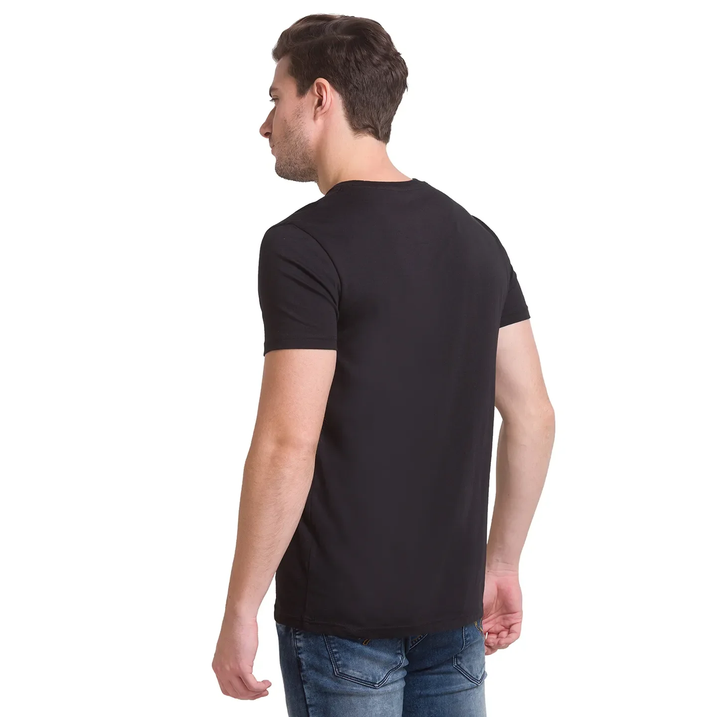 Regular Fit Black Crew Neck T-shirt -Being Human clothing - Image 3